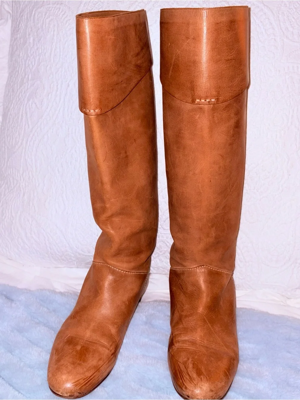Chloe Leather Riding Boots - Tan